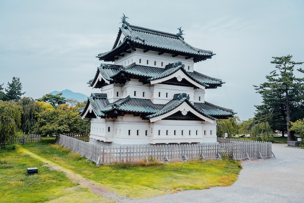 Hirosaki Castle at Hirosaki Park is famous travels destination of Aomori, Tohoku, Japan