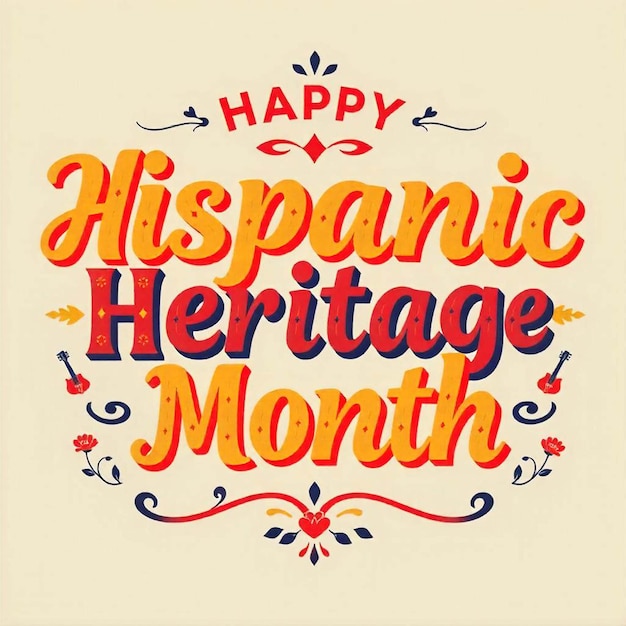 Hispanic heritage month banner template Flat national hispanic heritage month background Flat text i