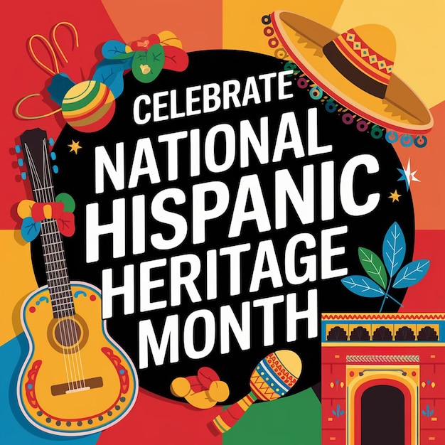 Photo hispanic heritage month web banner poster card for social media and networks