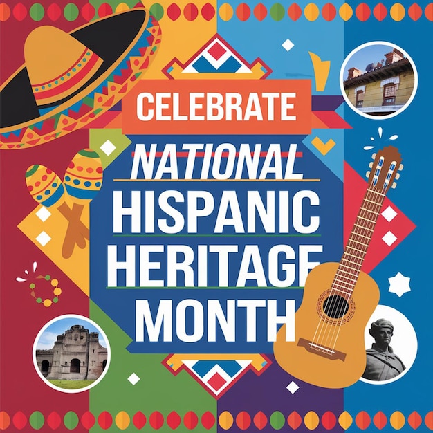 Photo hispanic heritage month web banner poster card for social media and networks