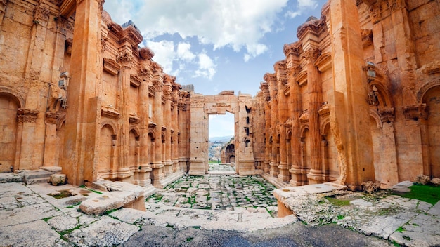 Historic ancient Roman Bacchus temple in Baalbek, Lebanon