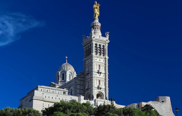 The historic basilica Notre Dame de la Garde of Marseille in South France