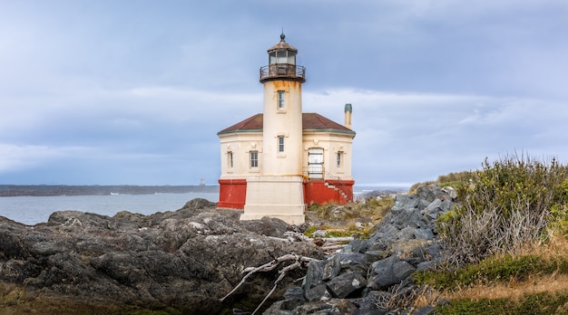 The historic Coquille River Lighthouse, Bandon Oregon USA