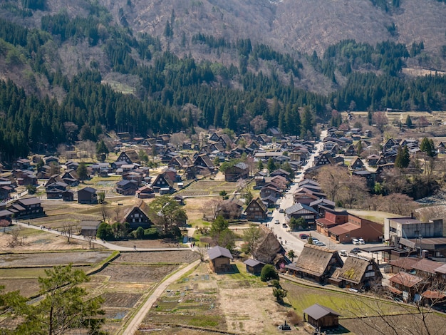 Historic Village of Shirakawa-go in spring , Japan