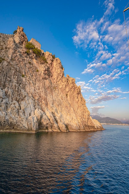 historical alanya city, castle and sea view