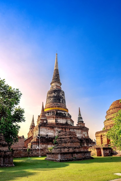 Historical Architecture Wat Yai Chai Mongkol the old temple in Ayutthaya province Thailand