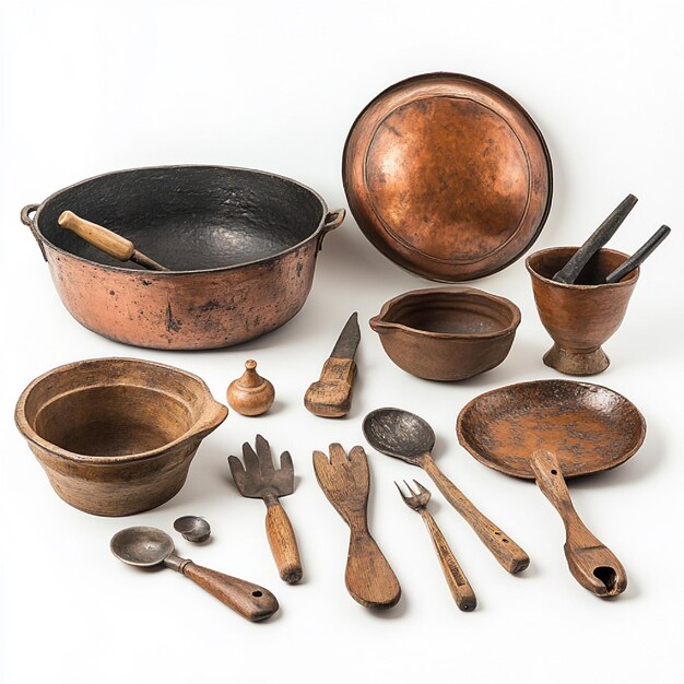 Photo historical artifacts from the first thanksgiving such as periodappropriate utensils and cookware