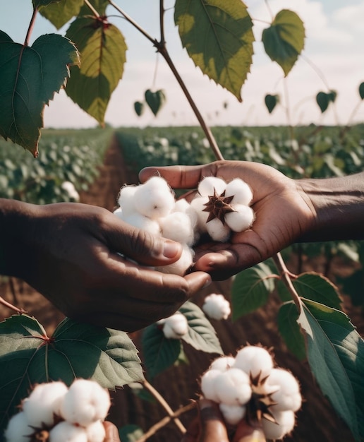 Photo historical claim black hands and cotton on juneteenth