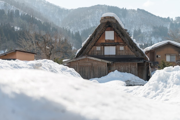 Historical Japanese Villages in winter 