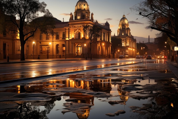 Historical monuments emerge from the sand after storm an old charming city generative IA