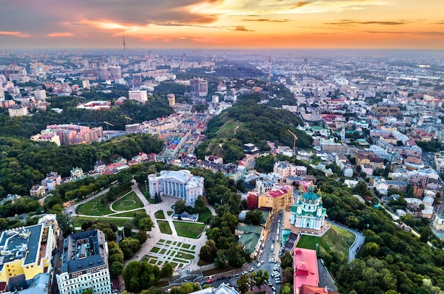 Historical museum and andrew church in kiev ukraine