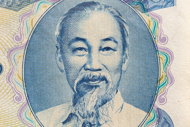 Ho Chi Minh portrait from Vietnamese money banknote.