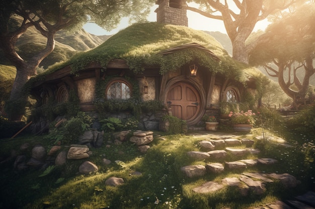 Hobbit house Generate AI