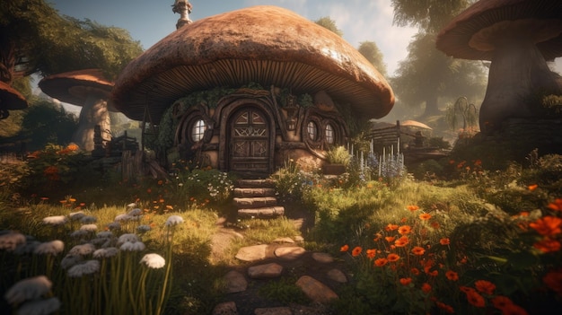 Hobbit House In The Shape Of A Mushroom