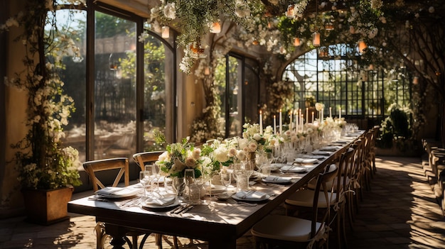 Hochiminh city Vietnam November 15th 2019 setting table in a wedding party in Ho Chi Minh city The banquet table is decorated during a wedding ceremony at the restaurant