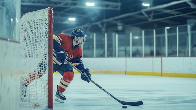 Photo hockey player in action during a game