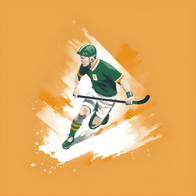 A hockey player with a green jersey and a green and white jersey.