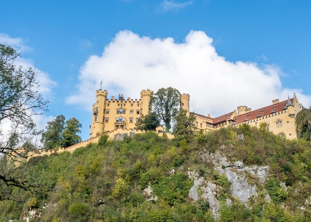 Hohenschwangau castle on hill