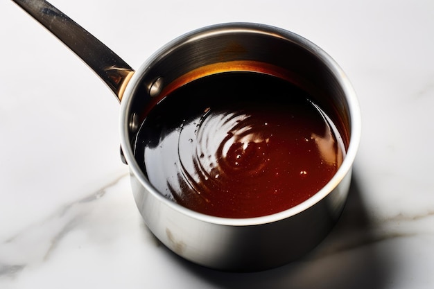 Hoisin Sauce In Saucepan On White Background Generative AI