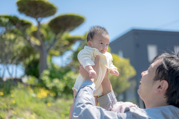 Holding a baby