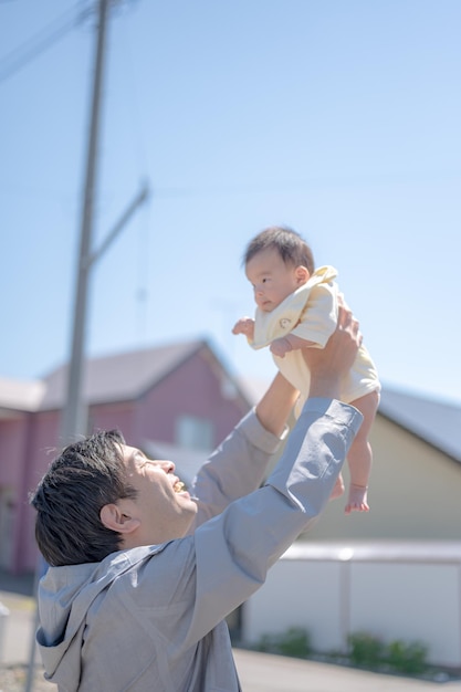 Holding a baby