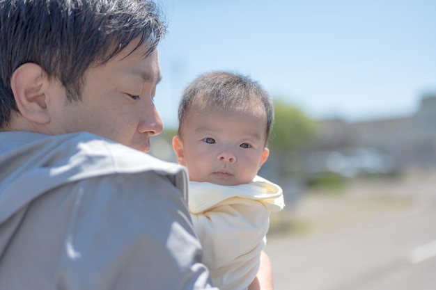 Holding a baby