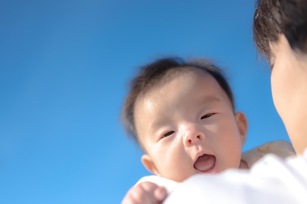 Holding a baby