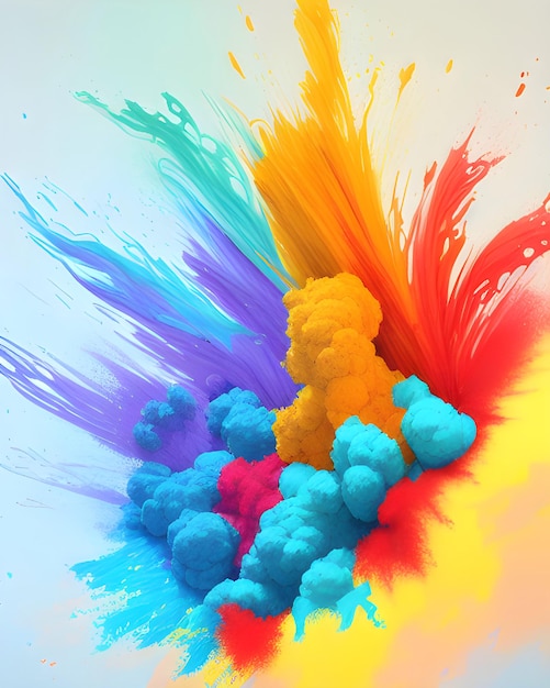 Holi Celebration Colorful Powder Explosion Background