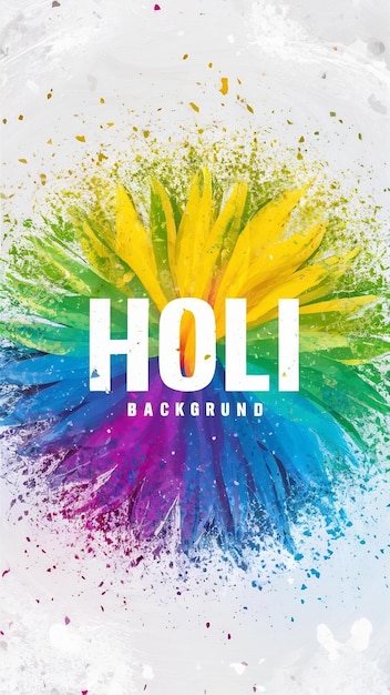 Holi color background on a white background