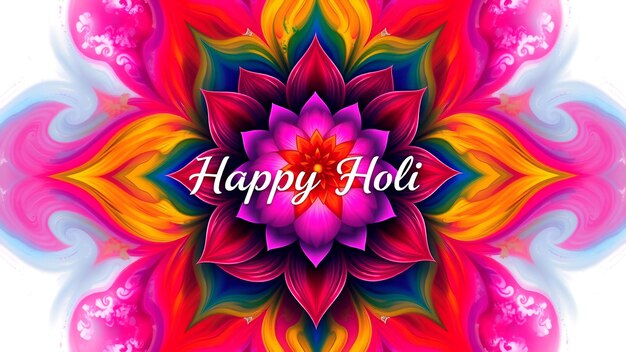 Photo holi concept happy holi celebration text message wishes greeting card and poster design