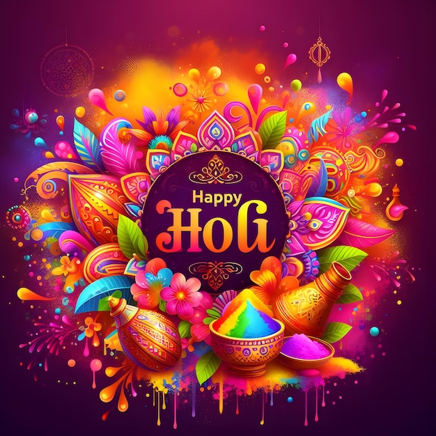 Holi festival celebration background design