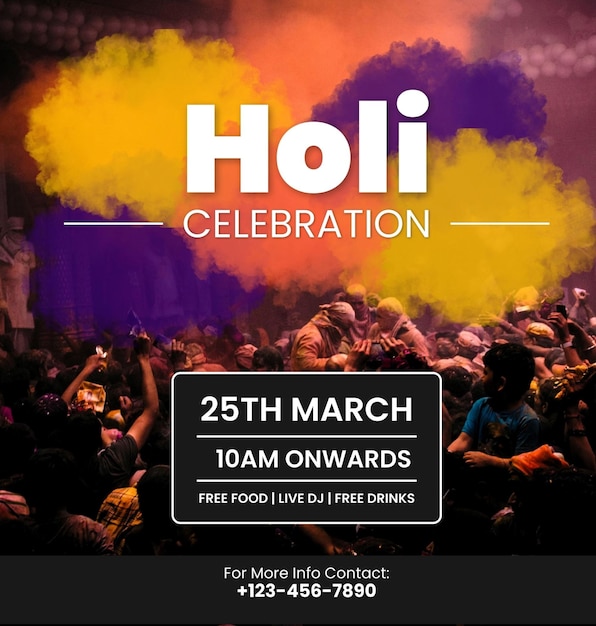 Holi festival template