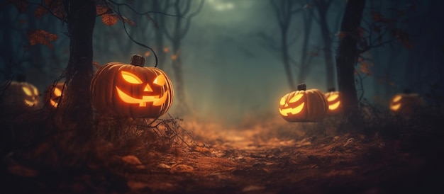 Holiday background decoration for Halloween AI generated image