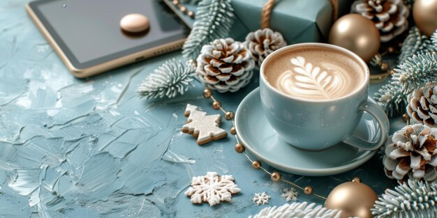 Holiday Coffee Break Festive Christmas Setting