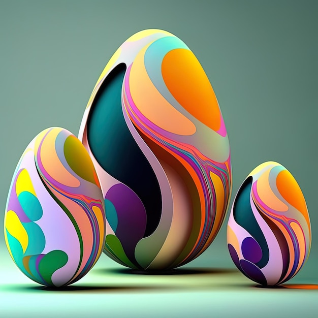 Holiday Easter eggs background Colorful Festive Easter Abstractly Decorated Eggs AI art