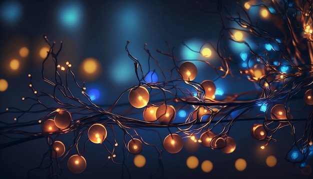 Holiday illumination and decoration concept christmas Generative Ai