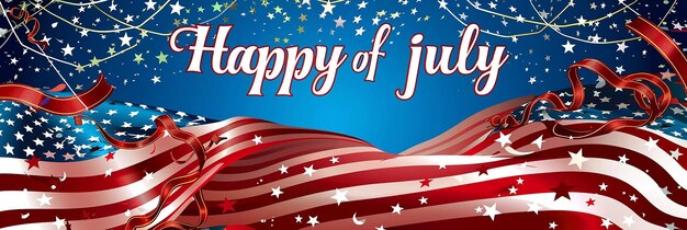 Photo holiday inscription happy 4th of july background