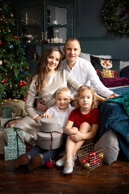 Holiday preparations children and their parents enjoy many Christmas presents