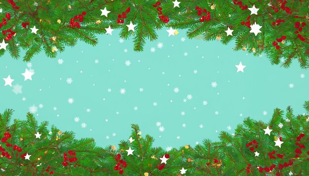 Holiday's Background with Season Wishes and Border fresh and relax Looking Christmas Tree Backgroun