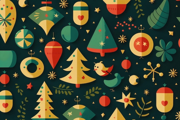 Holidays decorations Christmas pattern Beautiful illustration picture Generative AI