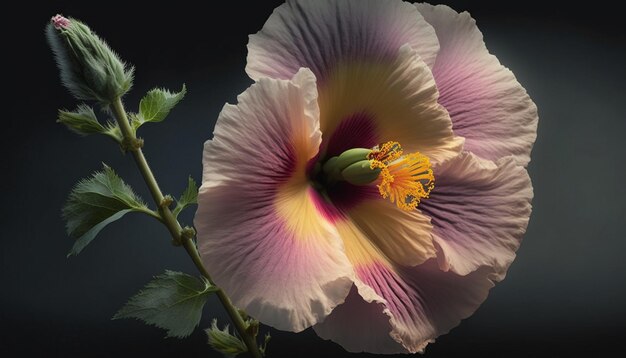 Hollyhock Flower Generative AI