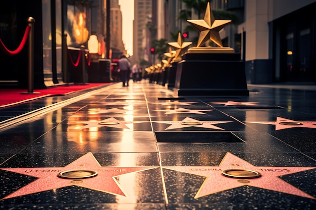 Hollywood walk of fame stars photography