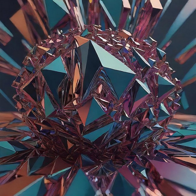 Holo abstract 3D shapes Ai generated