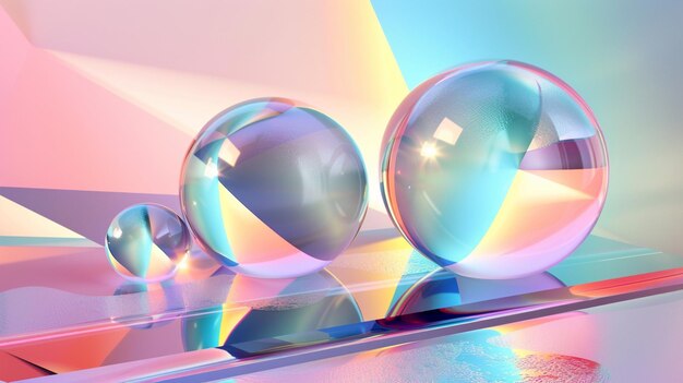 Holo abstract 3D shapes