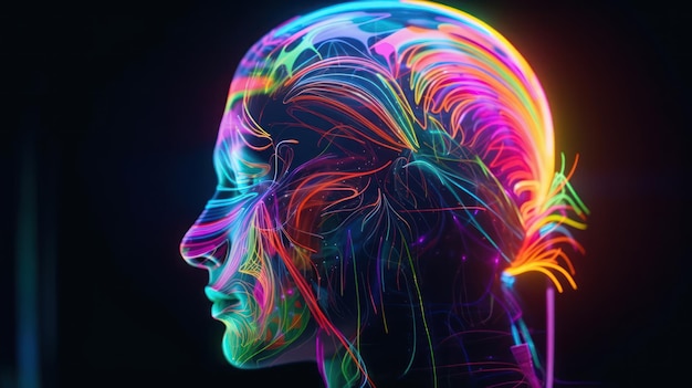 Hologram colorful euphoria endorphin mind blow energy generative ai