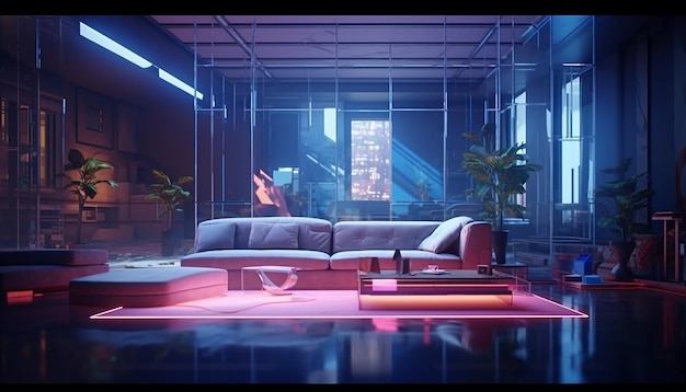 Photo hologram interior design conceptional architecture