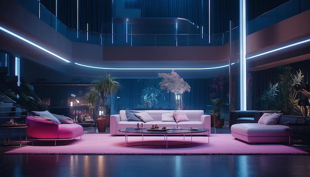 Hologram interior design conceptional architecture