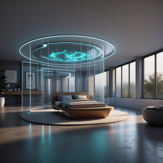 Hologram interior design conceptual architecture