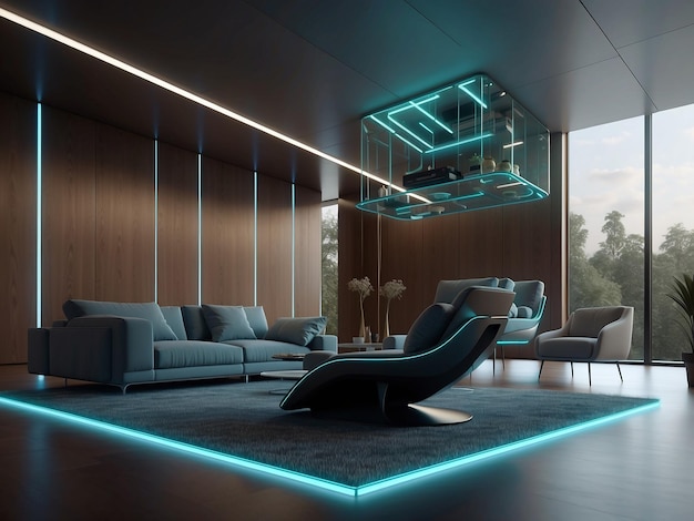 Hologram interior design conceptual architecture