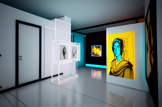 Hologram Screen Future Art Gallery